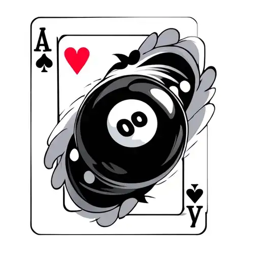 Dice 8 Ball A Royal Flush Hand Of Cards