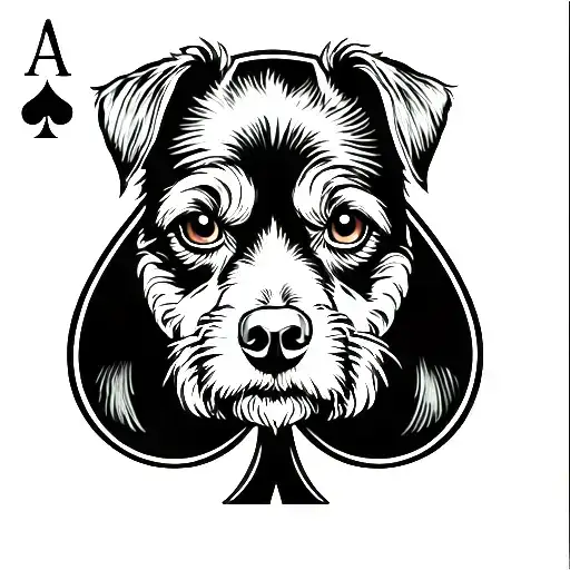 Ace Of Spades With Dog In Shape