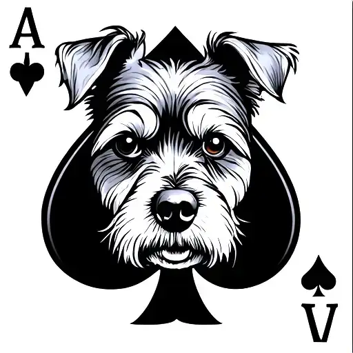 Ace Of Spades With Dog In Shape