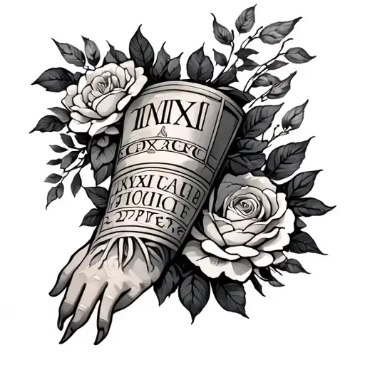 Memorial Arm Tattoo Displaying Roman Numerals