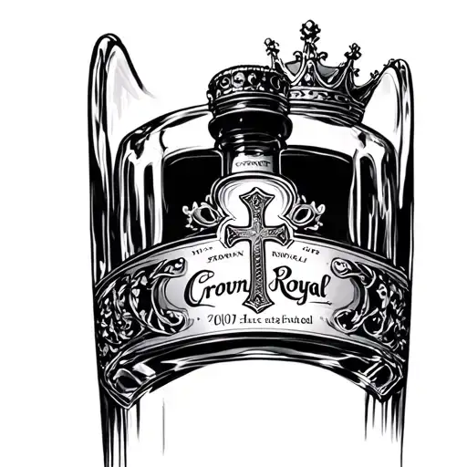 Crown Royal Bottle With A Cross In It