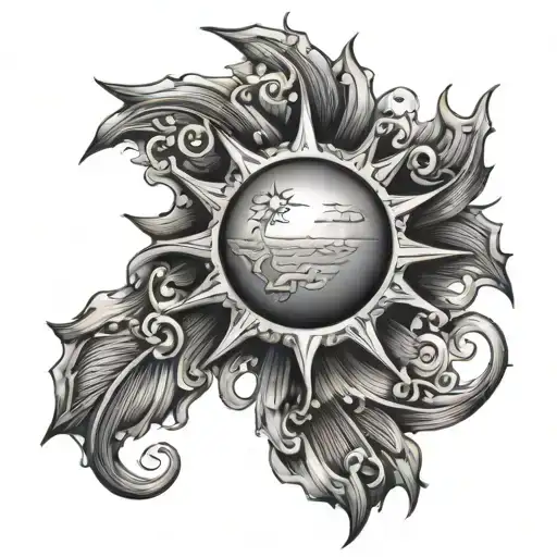 Sun With Names As Rays Shining