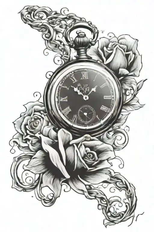 A Pocket Watch That Starts From The Bicep And Goes Down The Forearm With A