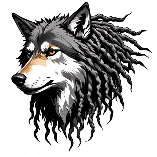 Dreads And Wolf Head