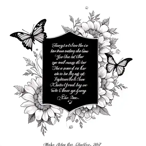 Make A Stomach Tattoo With Flowers Butterflies 2007 And A Bible Scripture