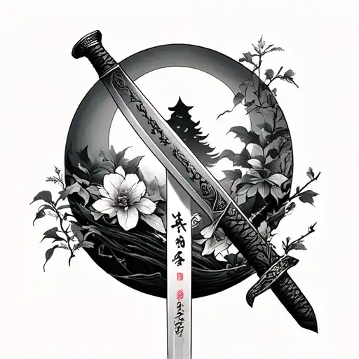 Samurai Sword And Nature