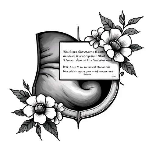 Make A Stomach Tattoo With Flowers 2007 And A Bible Scripture