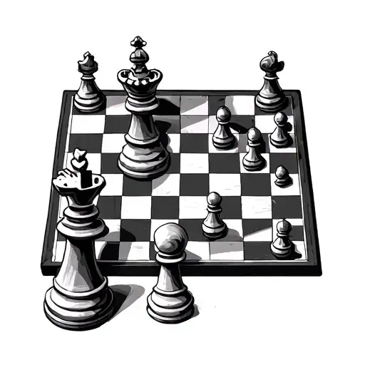 Chess Board With King Chess Piece
