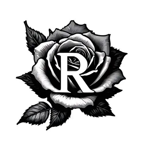 Small Rose With The Letter R Subtly Incorporated