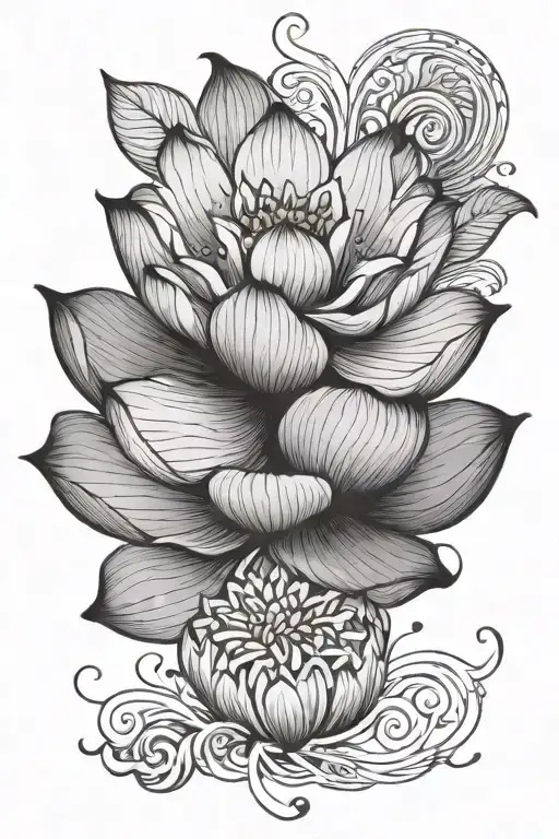 Small Lotus Flower And Inspirational Quote At The Bottom