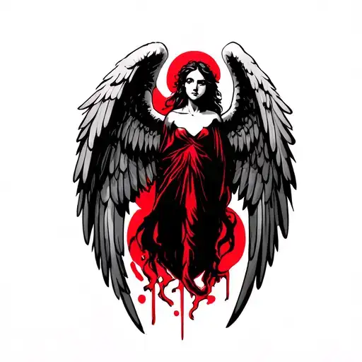 Lla With Angel Wings Red Ink