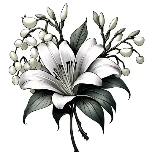 Honeysuckle Flowers With Lily Of The Valley Flower