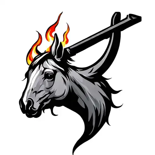 Image Of The Sagittarius Sign With Fire