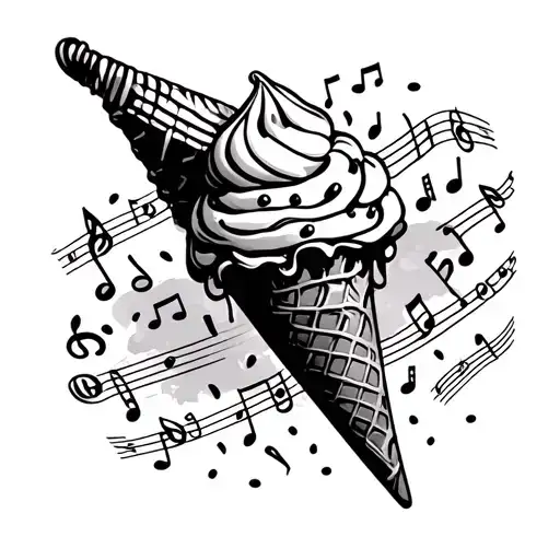 Ice Cream Cone With Music Note Sprinkles