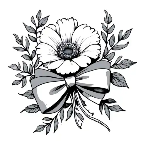August And Octobers Birth Flower Intertwined With A Bow