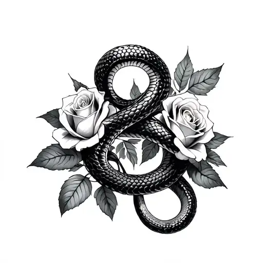 Snake And Roses