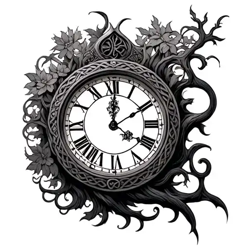 Celtic Scottish Tree Clock Time Family
