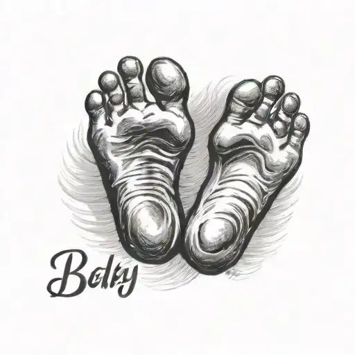 Baby Foot Print With Name And Date Of Birth