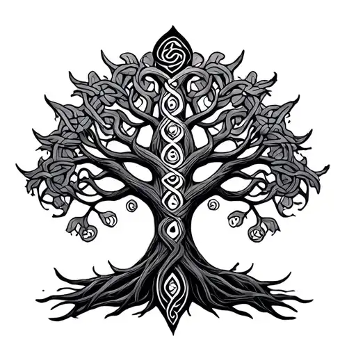 Celtic Tree Bold Linesclock