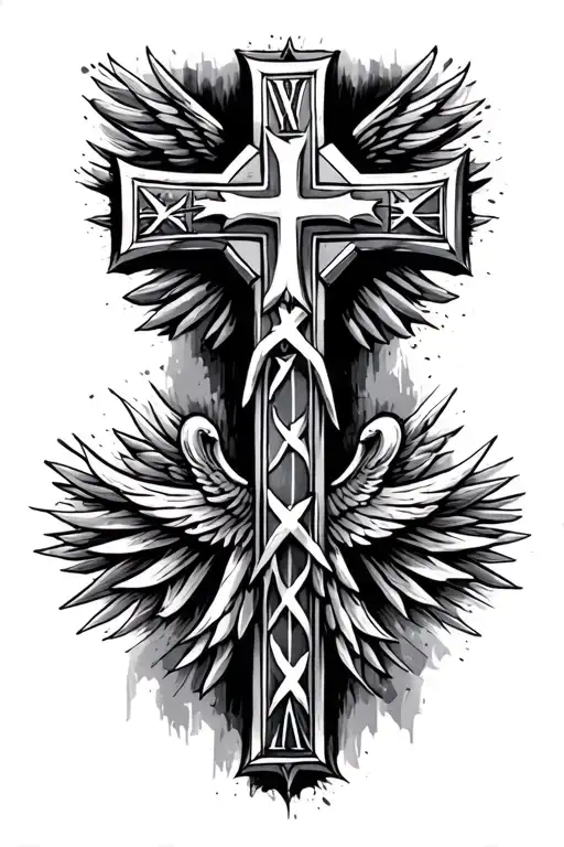 Cross Usa Flag Roman Numerals