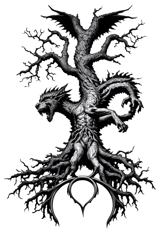 Gargoyle Tree Of Life Intertwined