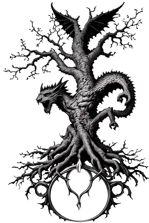 Gargoyle Tree Of Life Intertwined