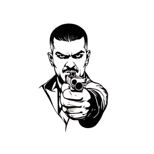 Gangster With Pistol Pointing