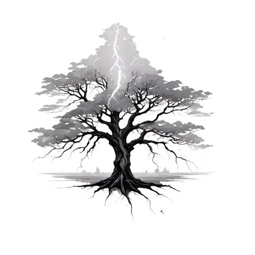 Lightning Striking A Tree