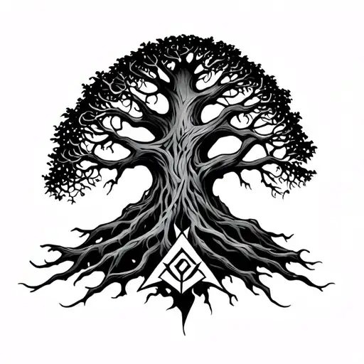 Yggdrasil Tree With Valknut
