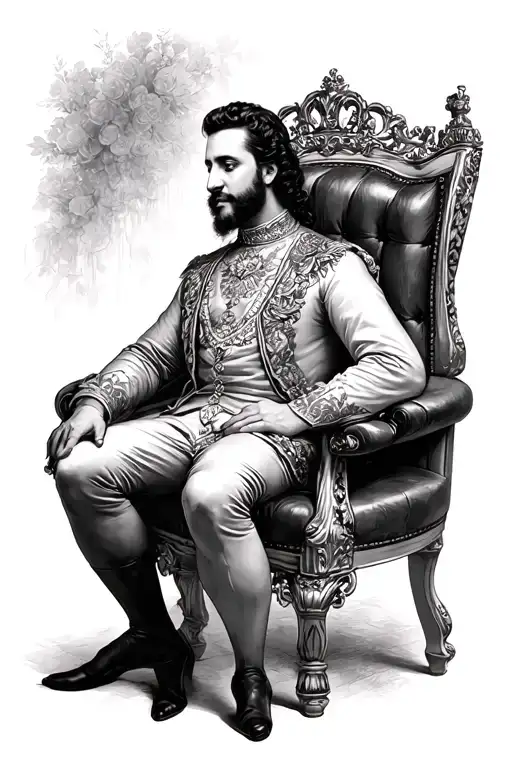 Royal Portrait Seating Alone Full Body