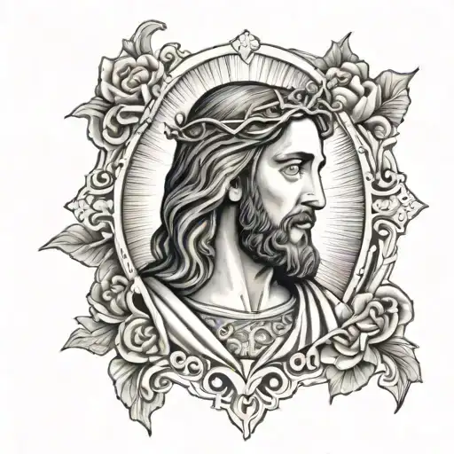 Jesus Holding A Picture Of Relatives