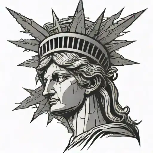 Statue Of Liberty With Thorn Crown On Head