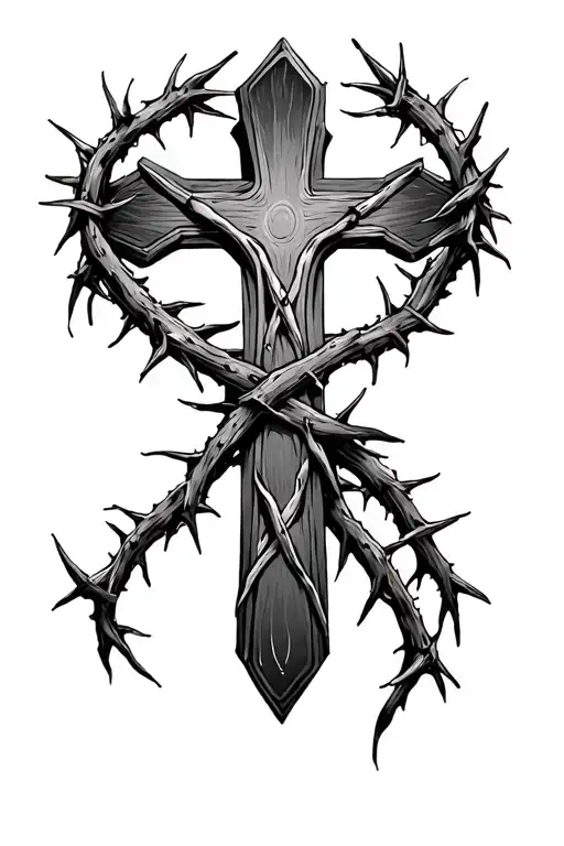 Nail Cross With Crown Of Thorns