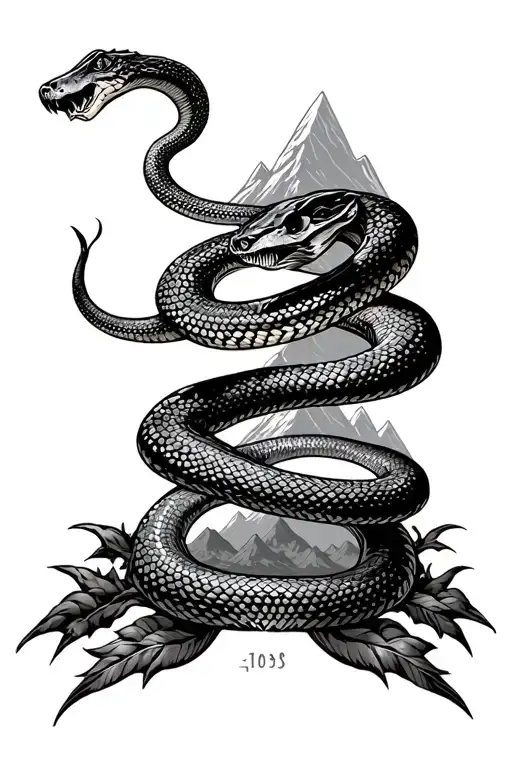 1990S Metal Band Shirt With Snake And Mountain