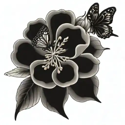 June Birth Flower And September Birth Flowers Together With Butterflies