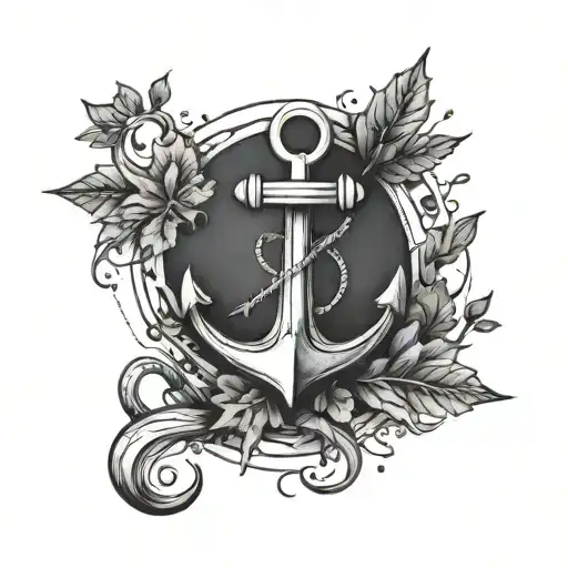 Boat Anchor Surrounded With Fallen Leafs