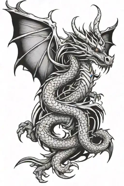 Dragon With Wings Wrap My Arm