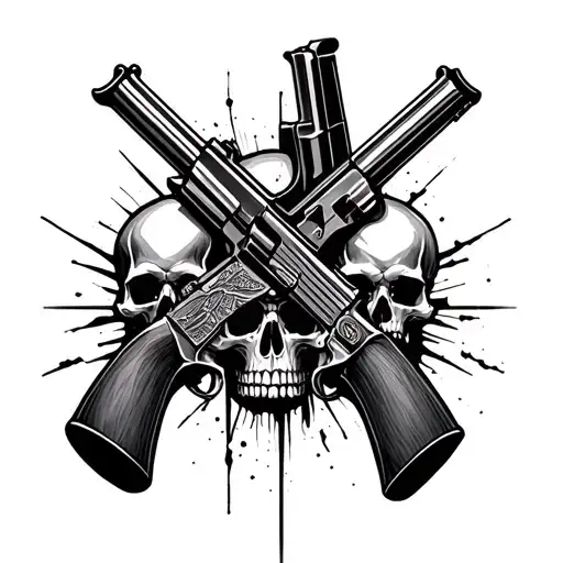 Lost Souls Skulls Guns Inside A Black