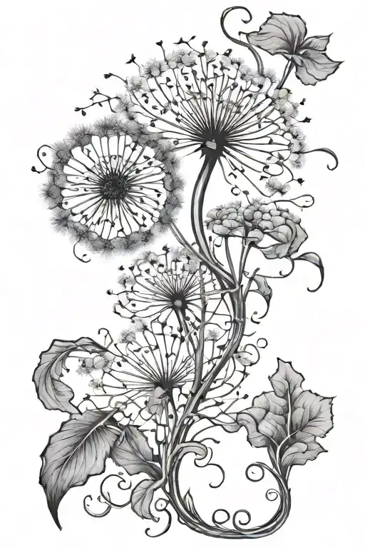 Vine Ending In Dandelion Flower