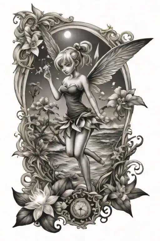 Tinkerbell Beach Theme Half Sleeve