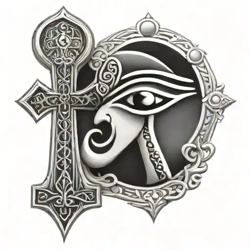 Egypte Ankh Symbol With Eye