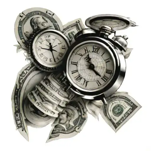 A Clock Made Of Dollar Bills