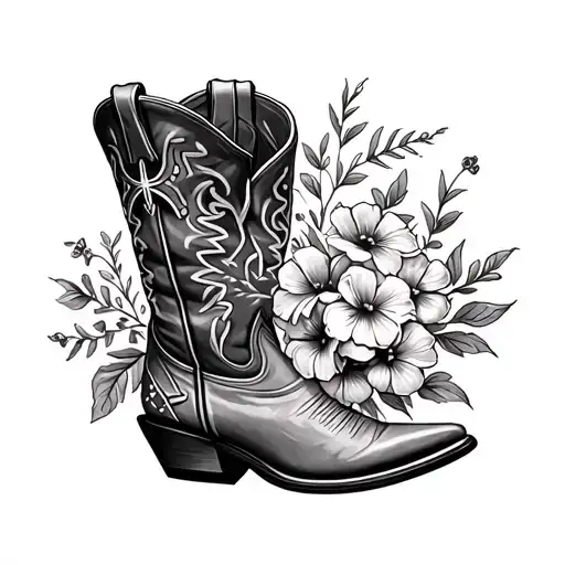 Cowgirl Boots Cross Flowers Western Style