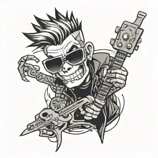 Punk Rock Cartoon Male