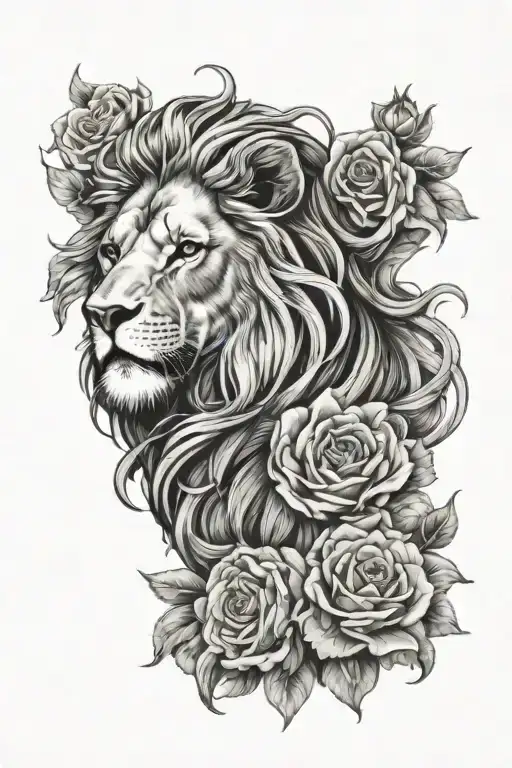 A Jesus Tatto With A Lion
