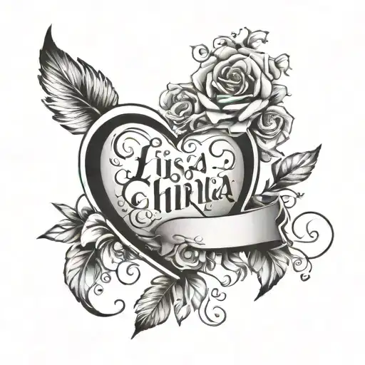Create Me A Tattoo For My Hip With The Writing Lisa Chiara Samira And A Heart