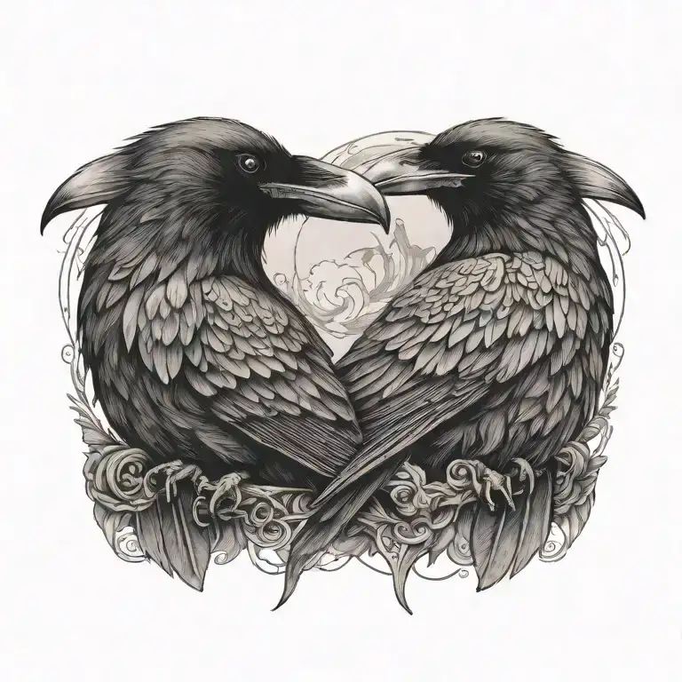 Two Ravens Huginn And Muninn