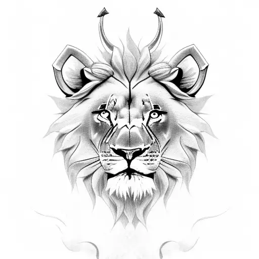 Half Lion Face And Half Bull Face