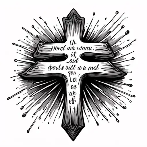 Cross And Bible Verse Written