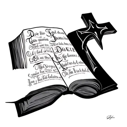 Cross And Bible Verse Written